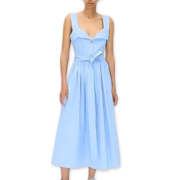STINE GOYA Dresses & Skirts - Stine Goya Stina Midi Dress Wide Straps Rhinestone Buttons Blue Women's XS NWOT